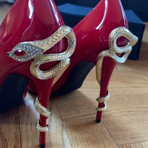 Hot Red Patent Heel